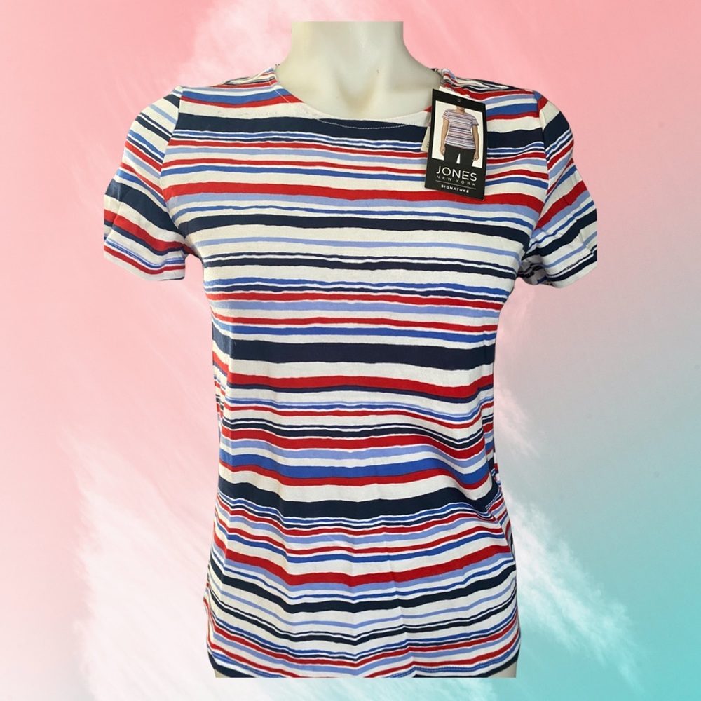 Jones New York Womens striped tee shirt